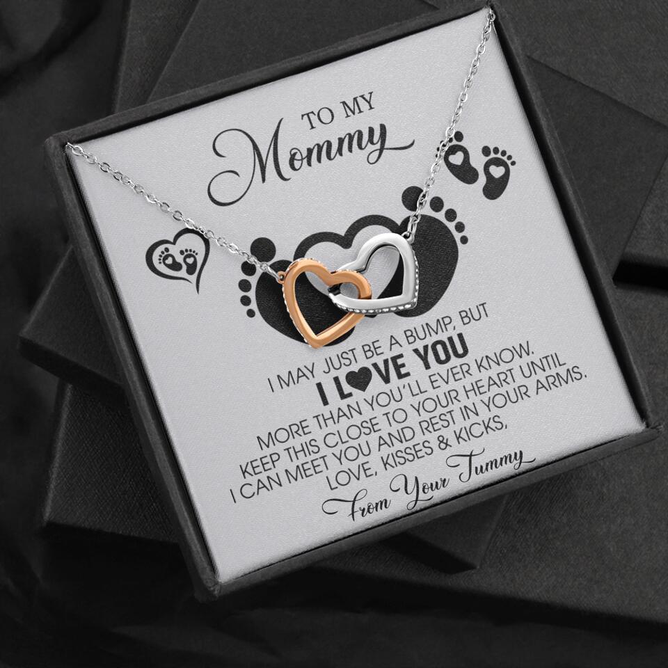 I May Just Be A Bump, But I Love You - Custom Name Necklace - Gift For New Mom