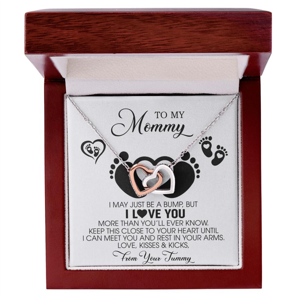 I May Just Be A Bump, But I Love You - Custom Name Necklace - Gift For New Mom