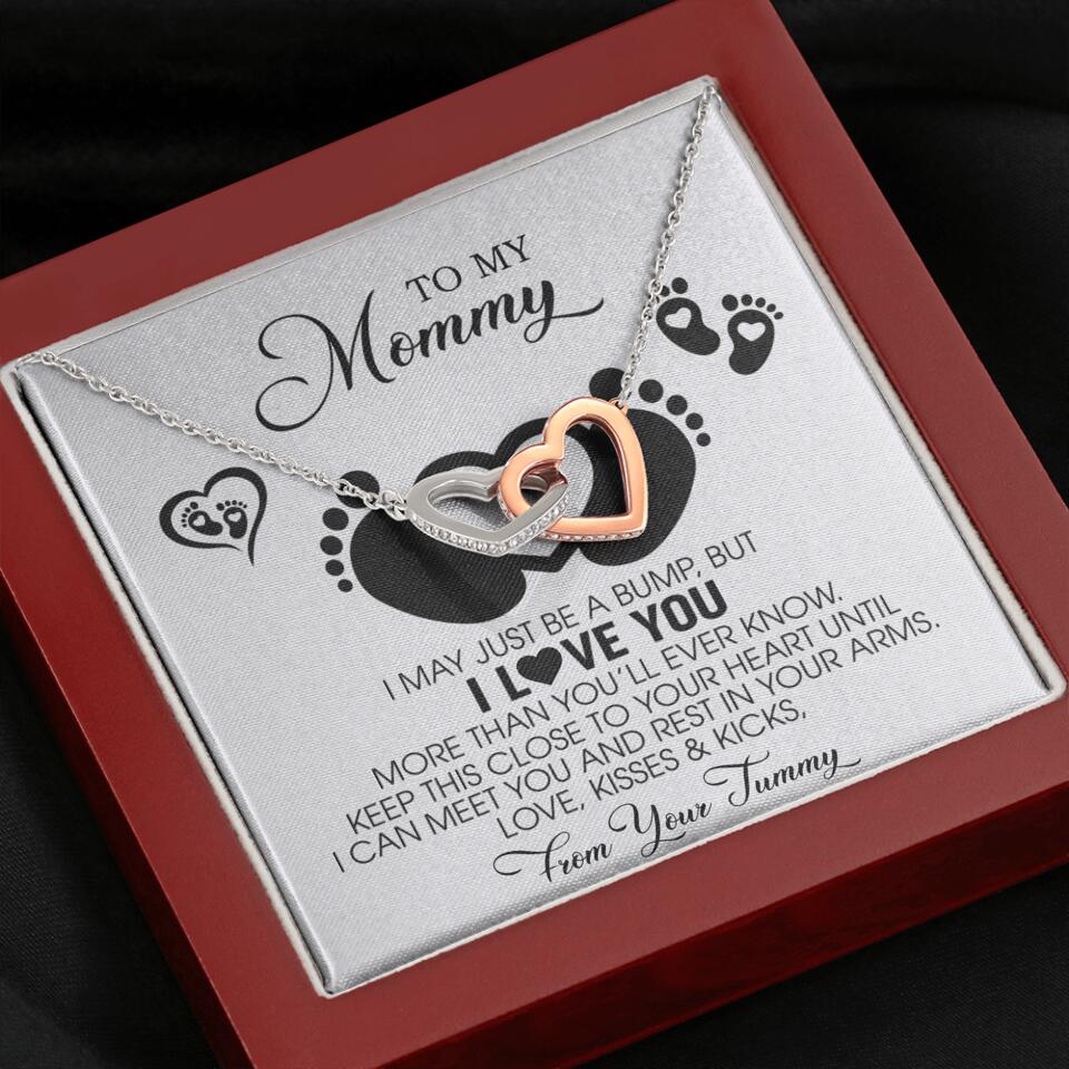 I May Just Be A Bump, But I Love You - Custom Name Necklace - Gift For New Mom