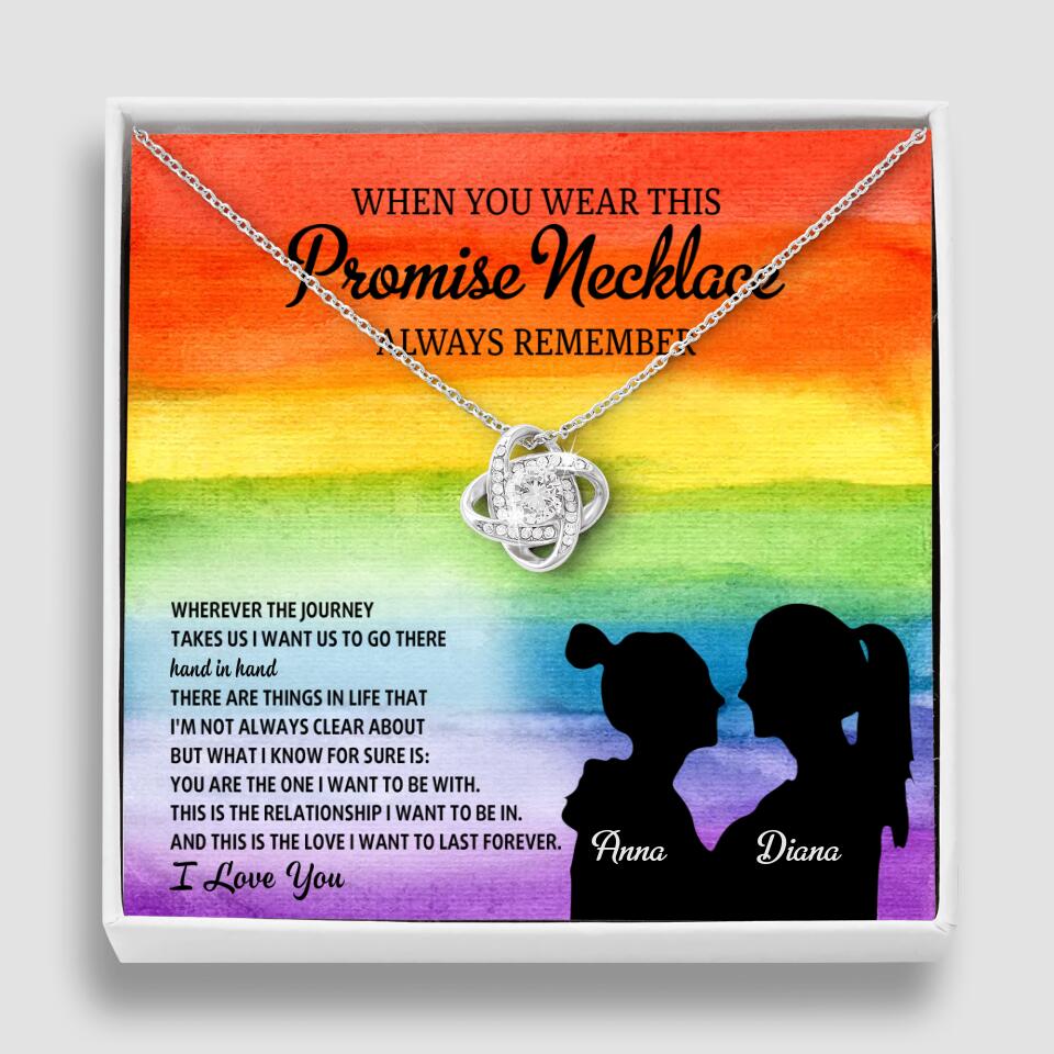 Personalized Valentine Gifts - When You Wear This Promise Necklace Always Remember - Personalized Necklace - Lesbian Couple Gift