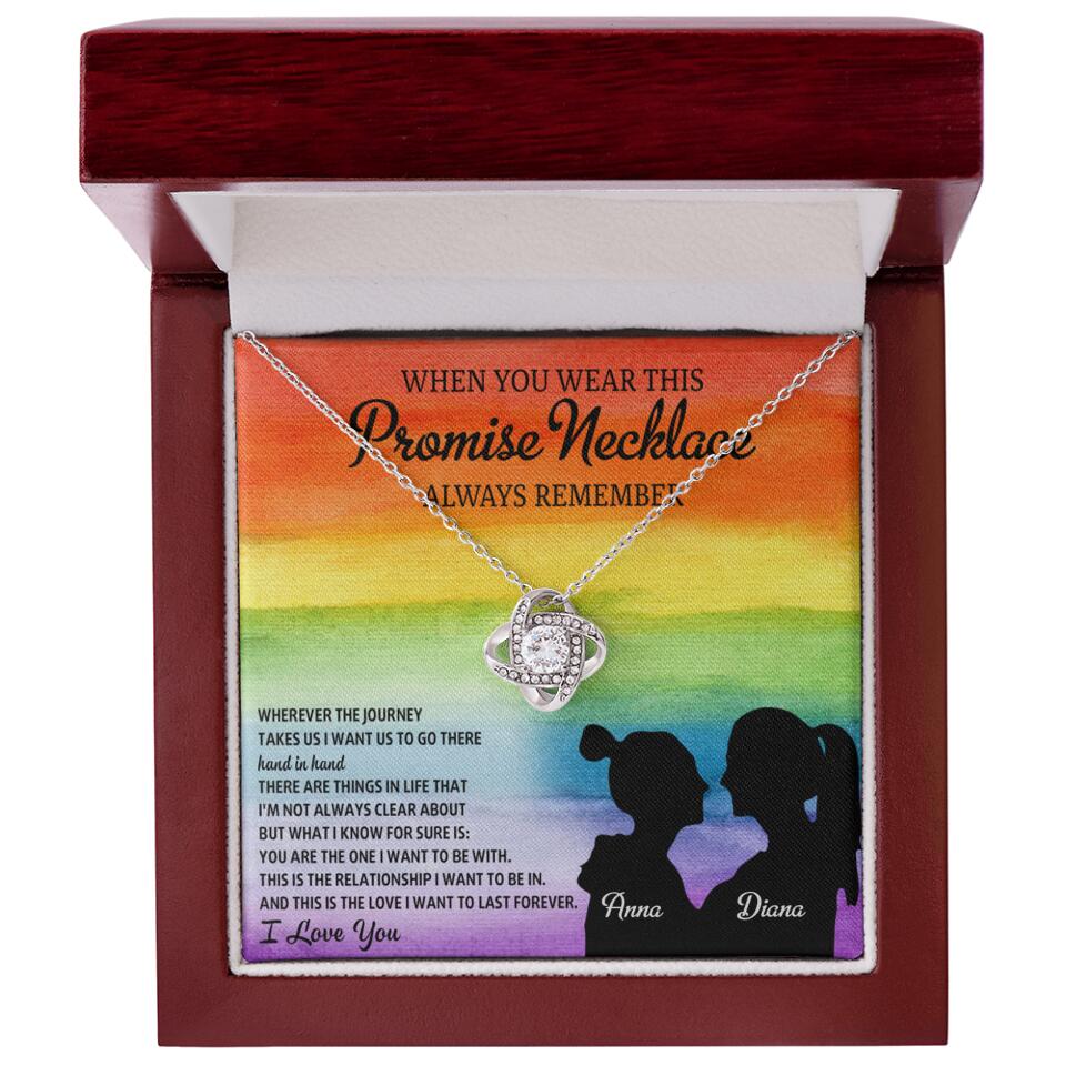 Personalized Valentine Gifts - When You Wear This Promise Necklace Always Remember - Personalized Necklace - Lesbian Couple Gift