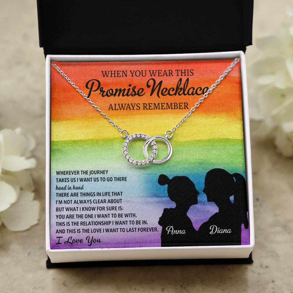Personalized Valentine Gifts - When You Wear This Promise Necklace Always Remember - Personalized Necklace - Lesbian Couple Gift