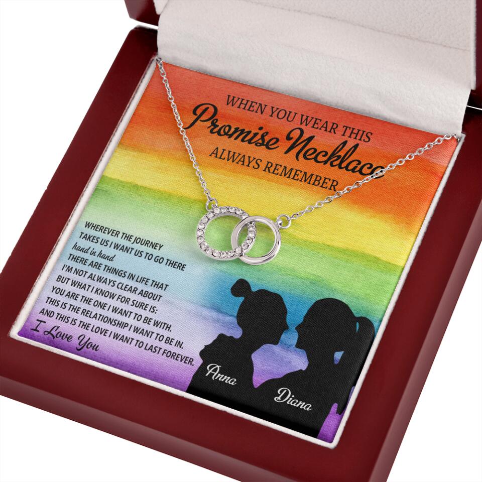 Personalized Valentine Gifts - When You Wear This Promise Necklace Always Remember - Personalized Necklace - Lesbian Couple Gift