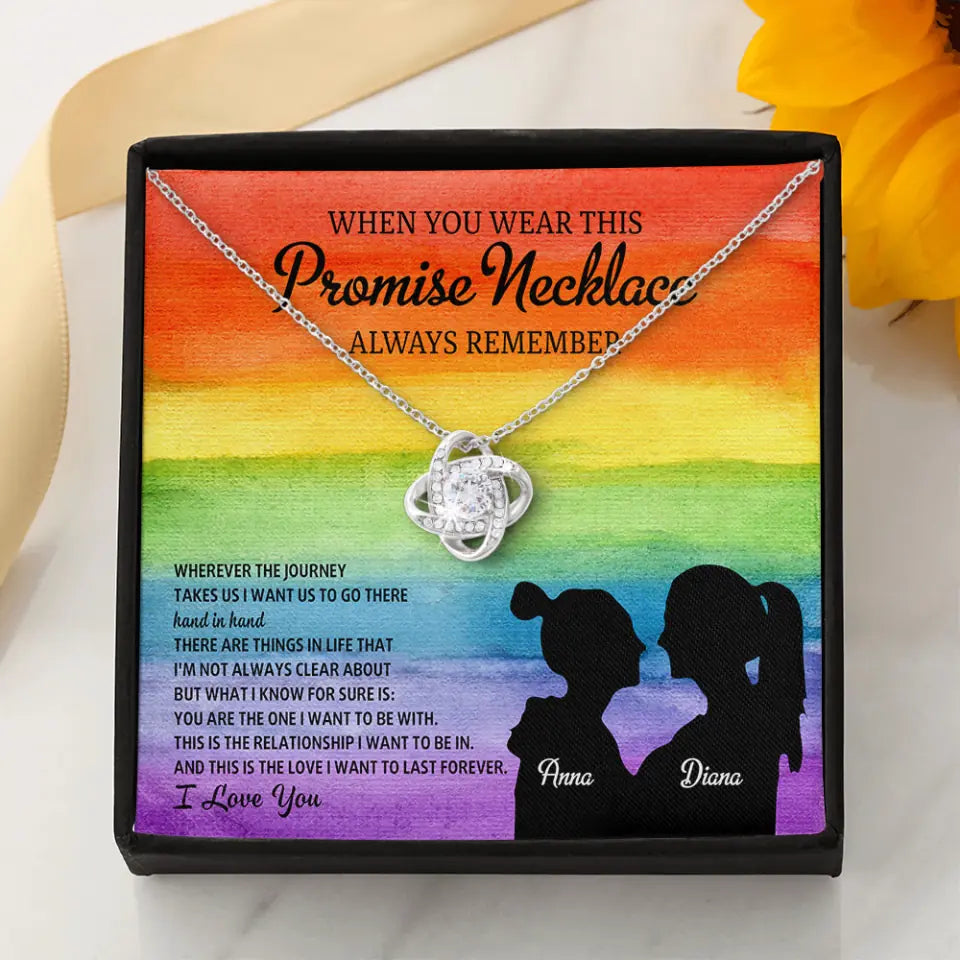 Personalized Valentine Gifts - When You Wear This Promise Necklace Always Remember - Personalized Necklace - Lesbian Couple Gift