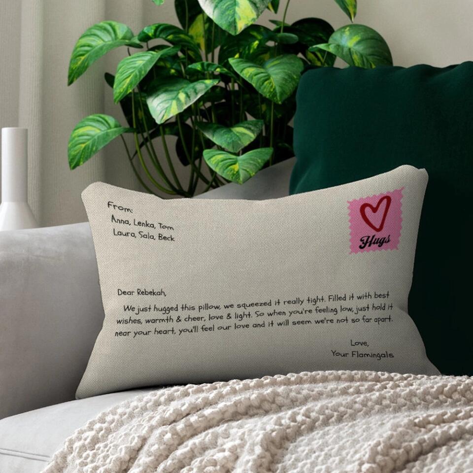 We Just Hugged This Pillow We Squeezed It Really Tight - Personalized Pillow - Moving Away Gift For Friend