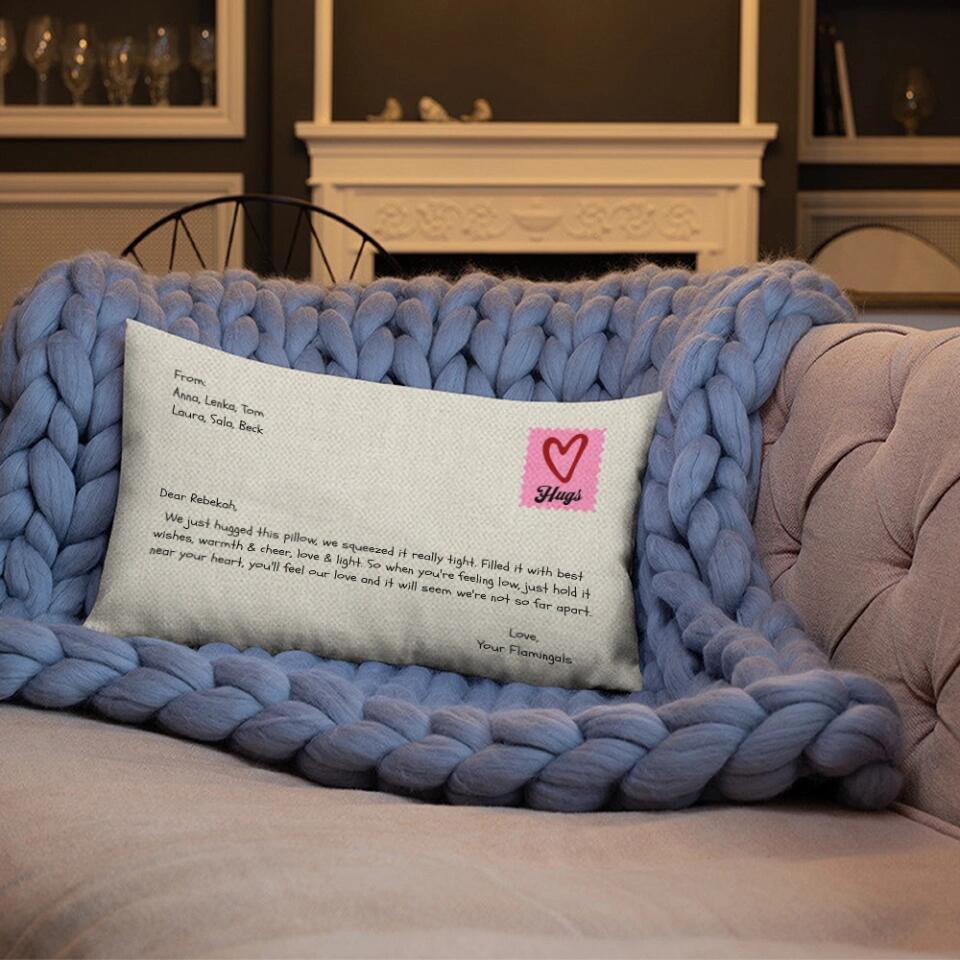 We Just Hugged This Pillow We Squeezed It Really Tight - Personalized Pillow - Moving Away Gift For Friend