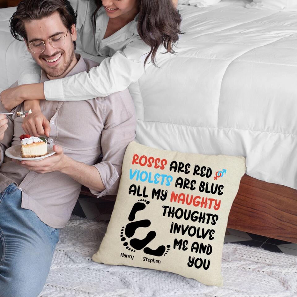 Personalized Valentine Gifts - Roses Are Red Violets Are Blue Personalized Pillow