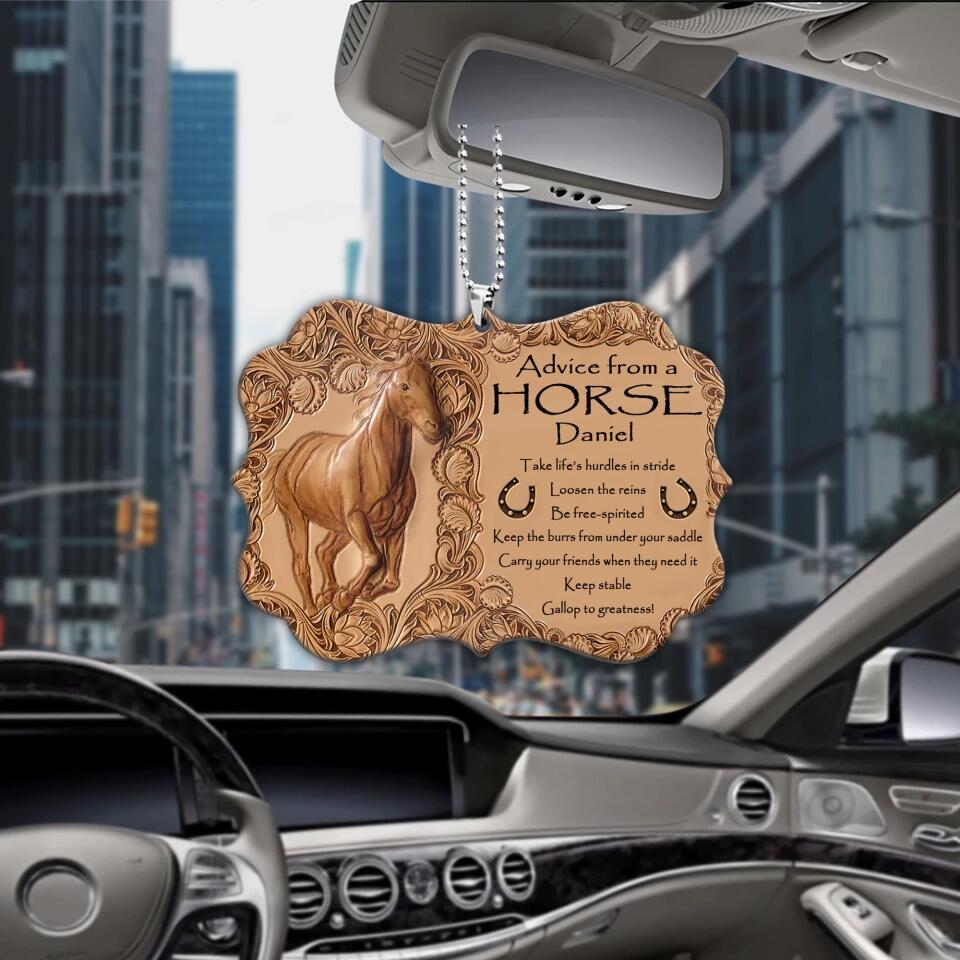 Advice from a Horse - Personalized Car Ornament - Birthday Gift for Horse Lover