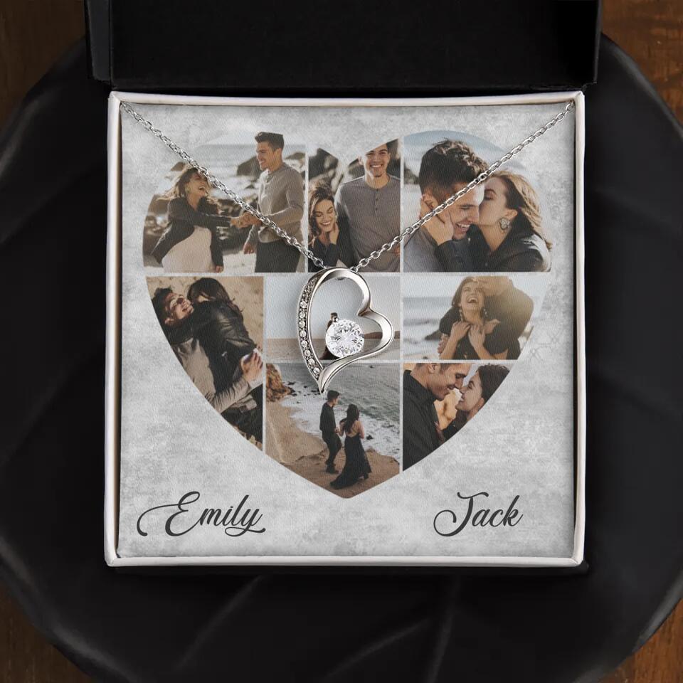 Heart Shaped Photo Custom Necklace Anniversary Gift For Wife Girlfriend