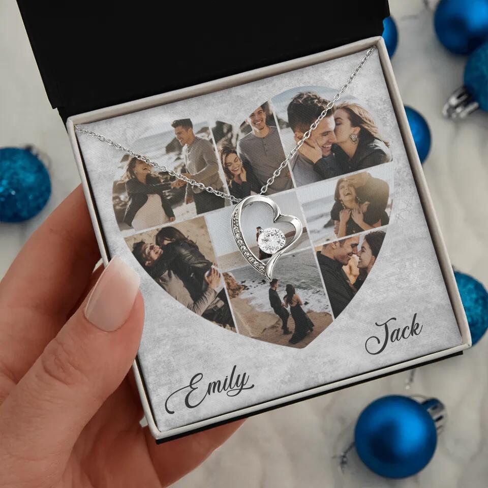 Heart Shaped Photo Custom Necklace Anniversary Gift For Wife Girlfriend