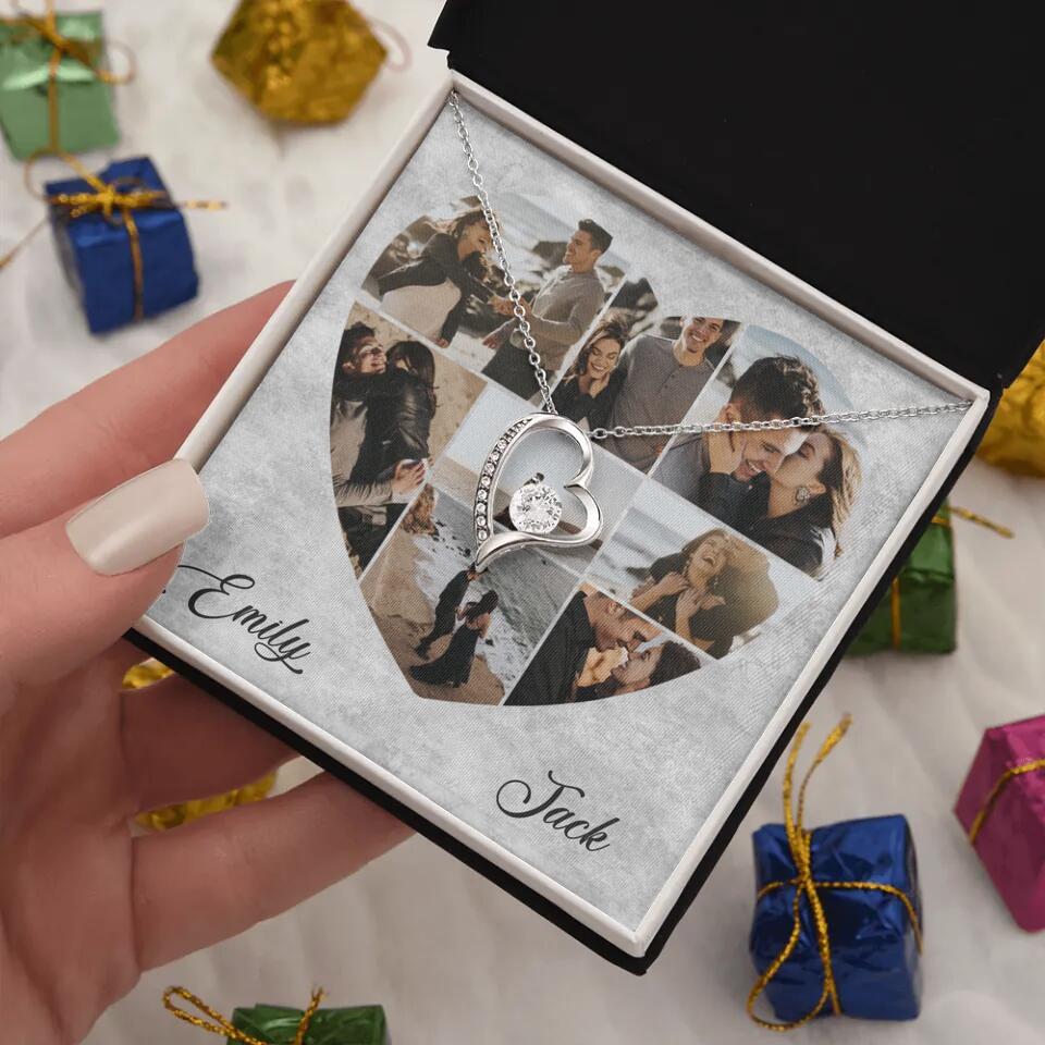 Heart Shaped Photo Custom Necklace Anniversary Gift For Wife Girlfriend