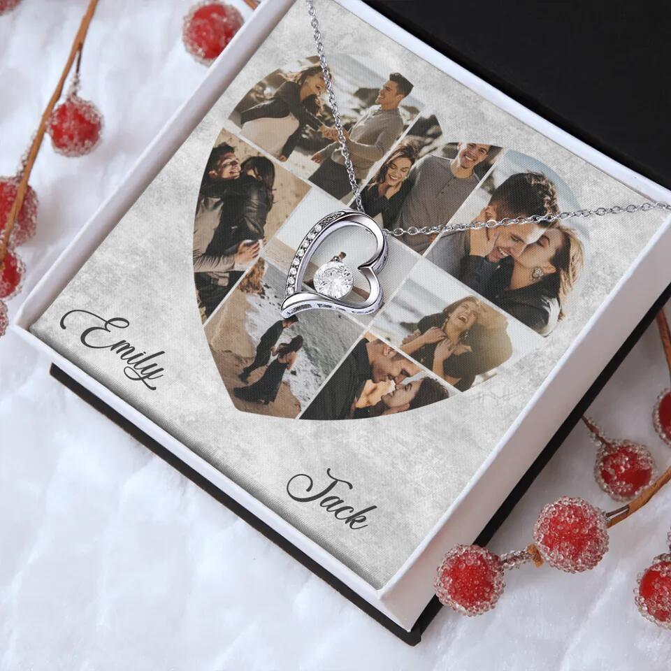 Heart Shaped Photo Custom Necklace Anniversary Gift For Wife Girlfriend