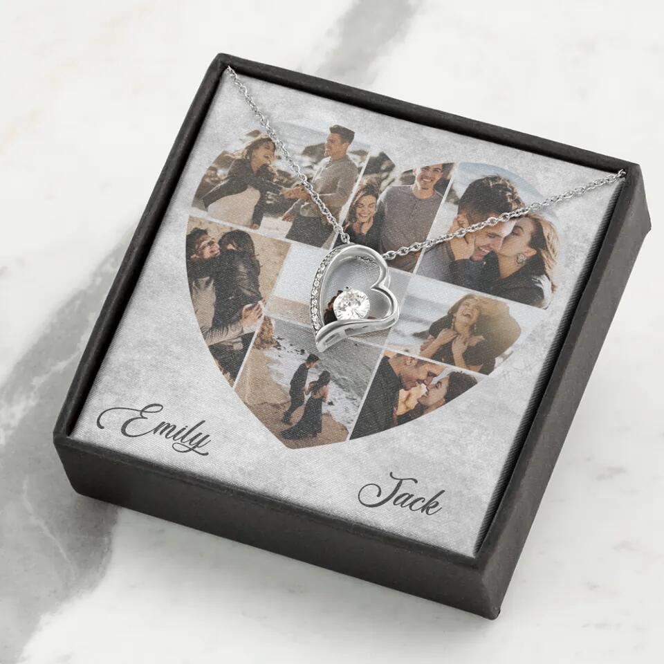 Heart Shaped Photo Custom Necklace Anniversary Gift For Wife Girlfriend