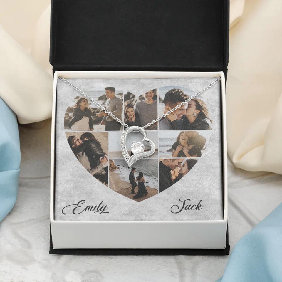 Heart Shaped Photo Custom Necklace Anniversary Gift For Wife Girlfriend