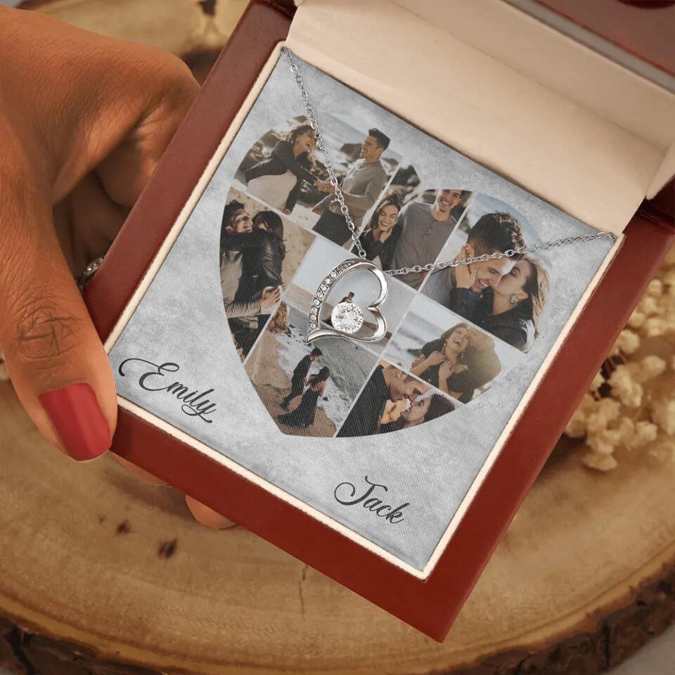 Heart Shaped Photo Custom Necklace Anniversary Gift For Wife Girlfriend