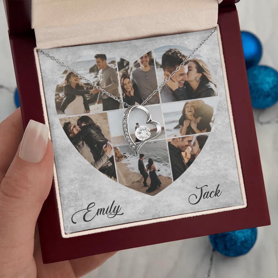 Heart Shaped Photo Custom Necklace Anniversary Gift For Wife Girlfriend