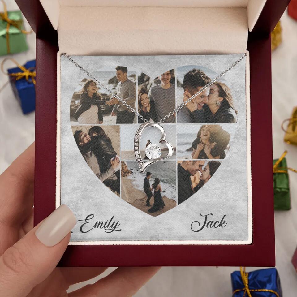 Heart Shaped Photo Custom Necklace Anniversary Gift For Wife Girlfriend