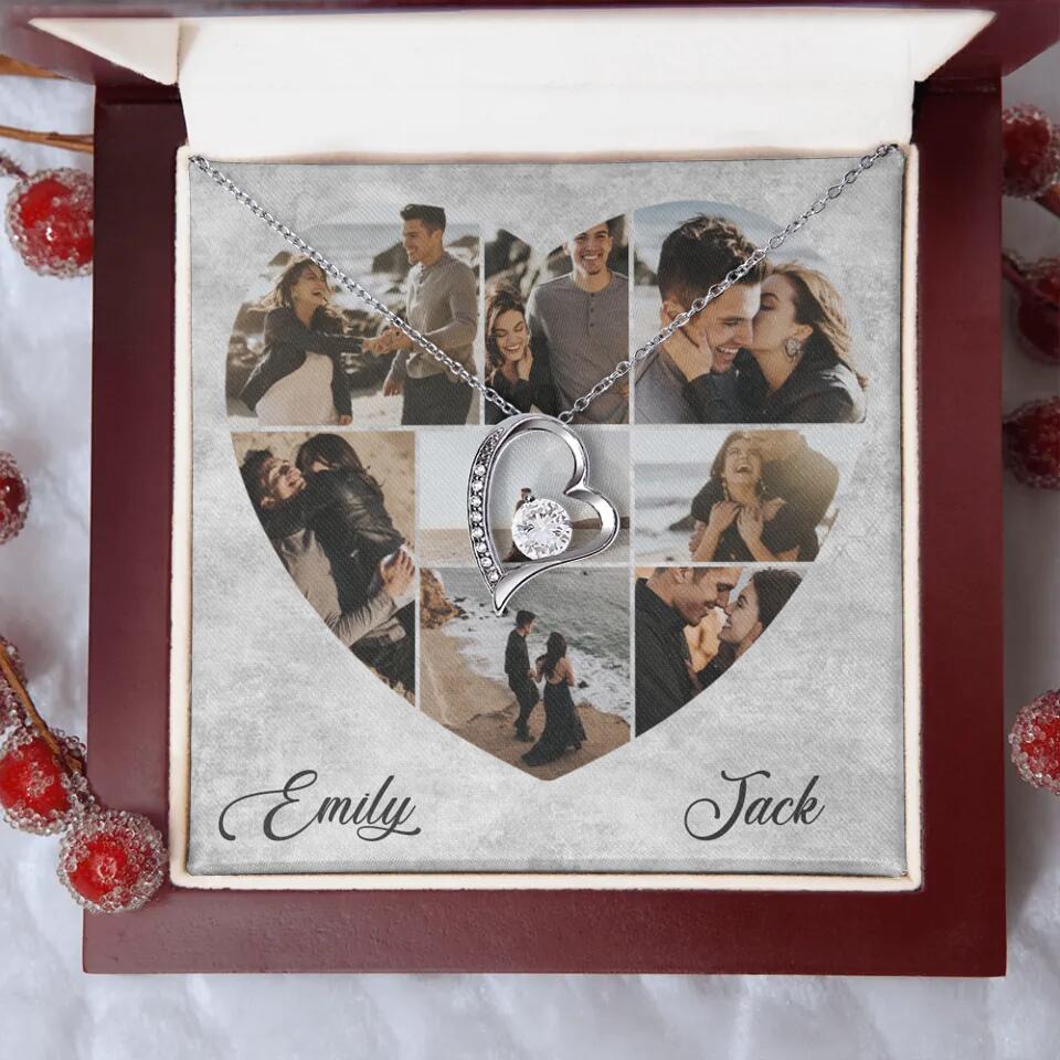 Heart Shaped Photo Custom Necklace Anniversary Gift For Wife Girlfriend