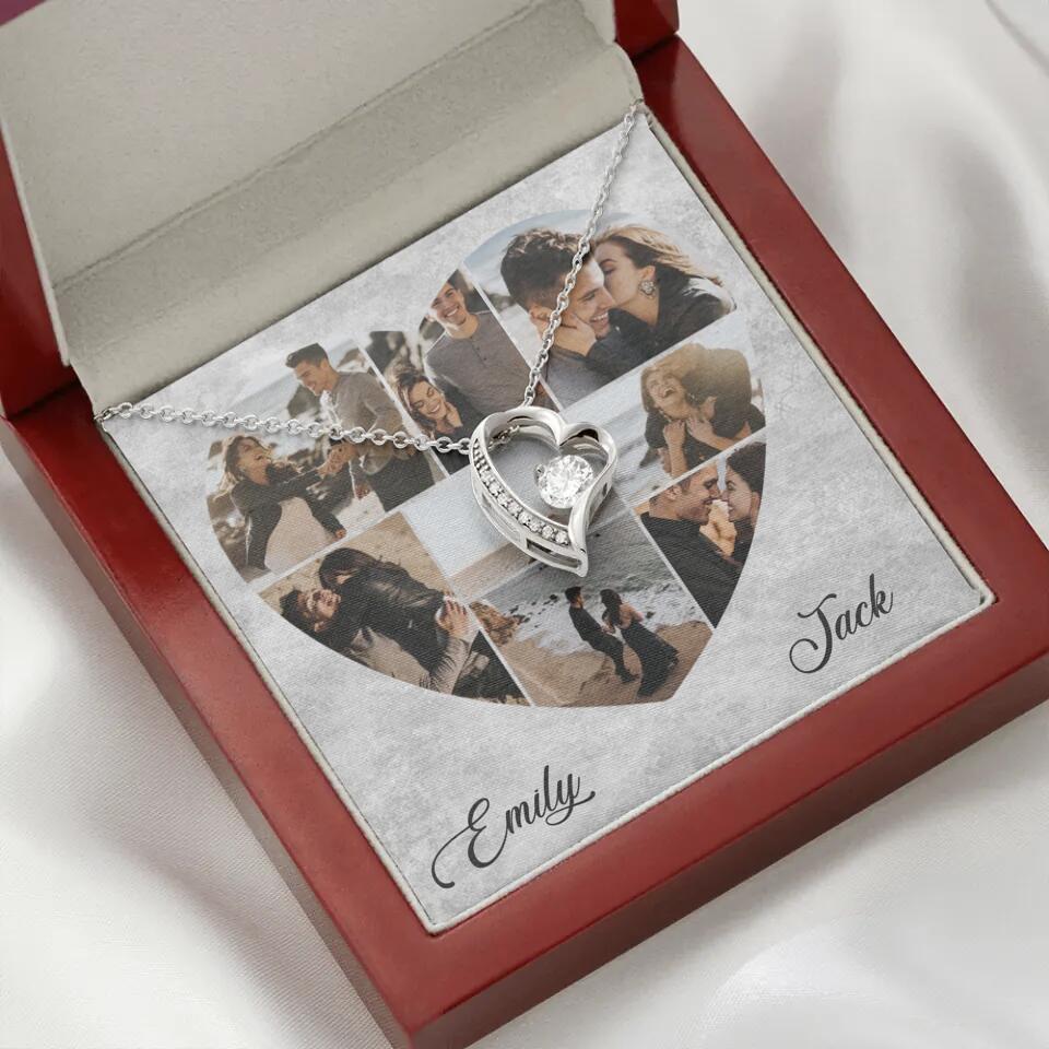 Heart Shaped Photo Custom Necklace Anniversary Gift For Wife Girlfriend