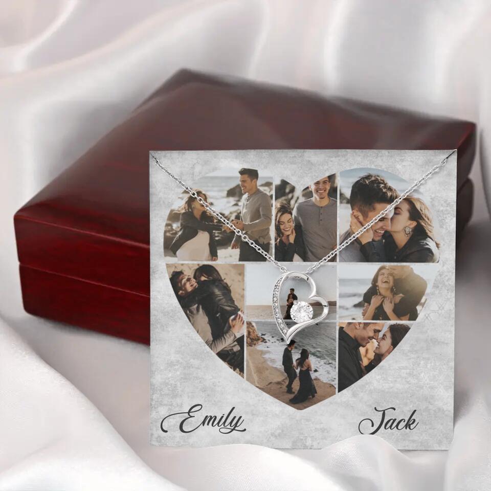 Heart Shaped Photo Custom Necklace Anniversary Gift For Wife Girlfriend
