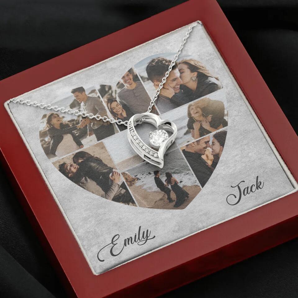 Heart Shaped Photo Custom Necklace Anniversary Gift For Wife Girlfriend