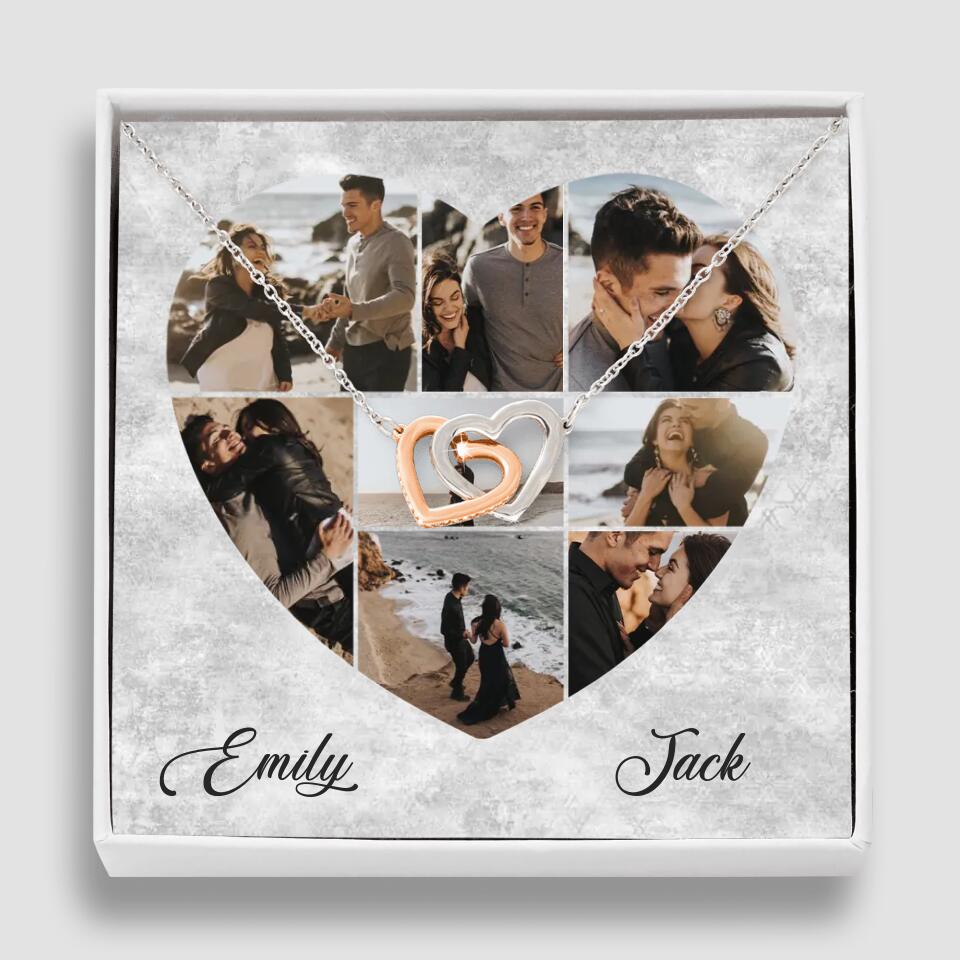 Heart Shaped Photo Custom Necklace Anniversary Gift For Wife Girlfriend