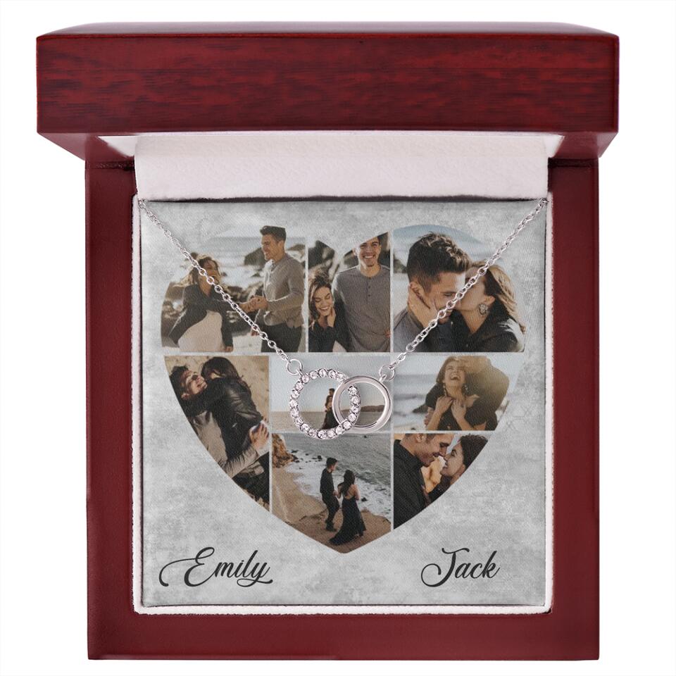 Heart Shaped Photo Custom Necklace Anniversary Gift For Wife Girlfriend