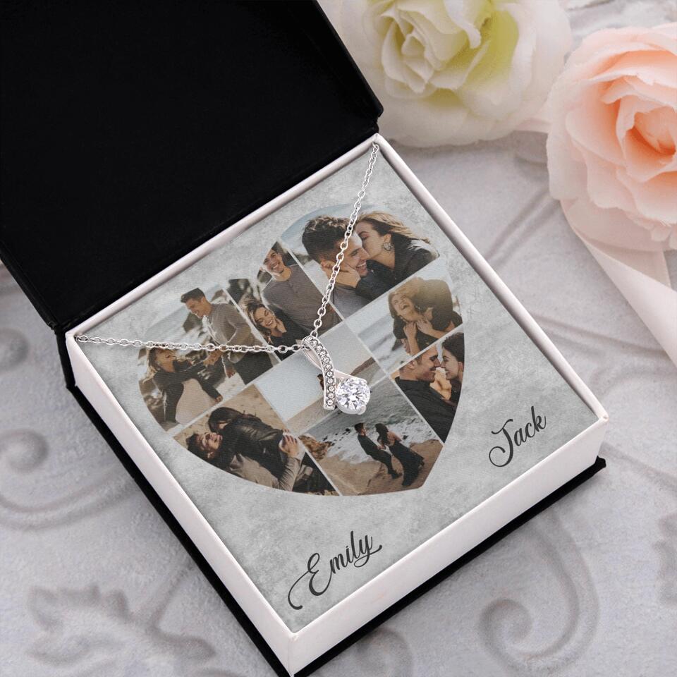 Heart Shaped Photo Custom Necklace Anniversary Gift For Wife Girlfriend