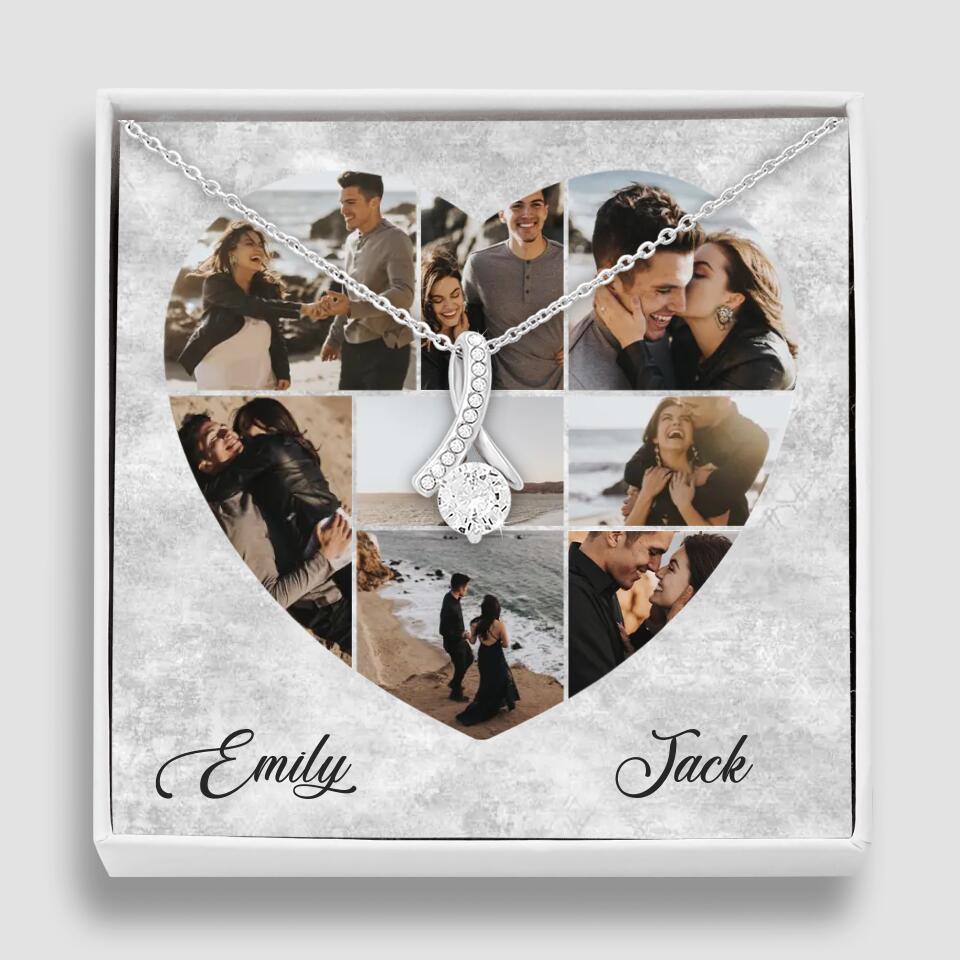 Heart Shaped Photo Custom Necklace Anniversary Gift For Wife Girlfriend