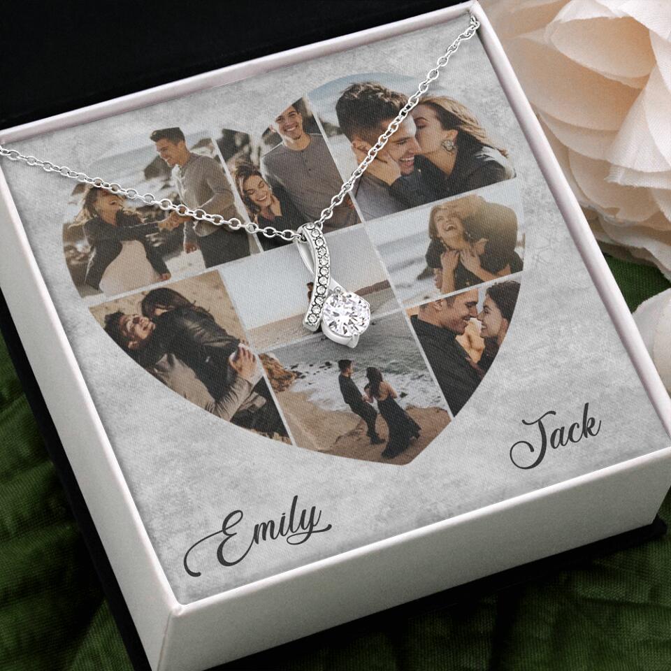Heart Shaped Photo Custom Necklace Anniversary Gift For Wife Girlfriend
