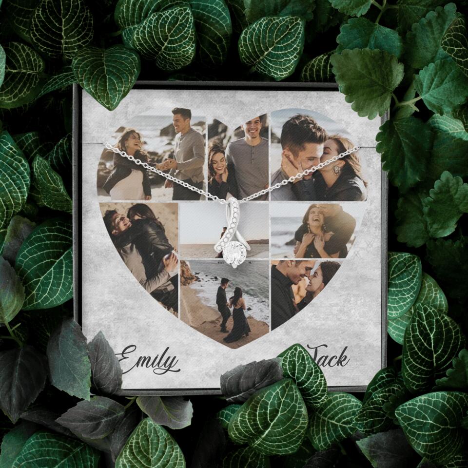 Heart Shaped Photo Custom Necklace Anniversary Gift For Wife Girlfriend