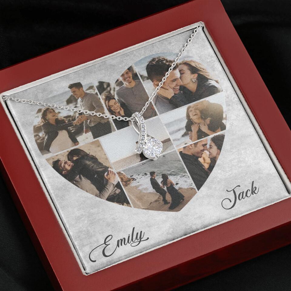 Heart Shaped Photo Custom Necklace Anniversary Gift For Wife Girlfriend