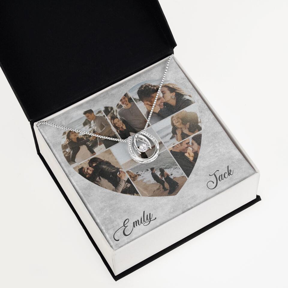 Heart Shaped Photo Custom Necklace Anniversary Gift For Wife Girlfriend