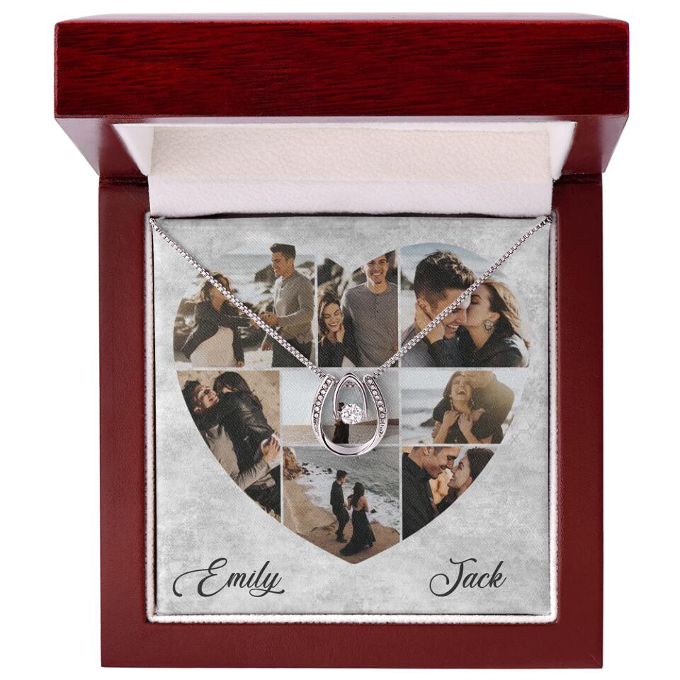 Heart Shaped Photo Custom Necklace Anniversary Gift For Wife Girlfriend