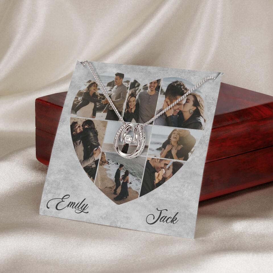 Heart Shaped Photo Custom Necklace Anniversary Gift For Wife Girlfriend