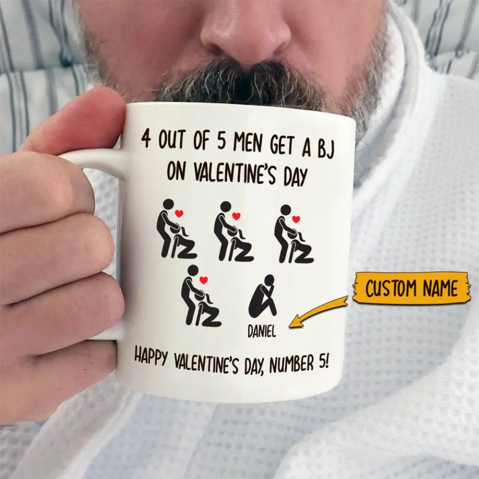 Sexy Dirty Naughty Joke - Personalized White Mug - Funny Valentine Gift for Her Him