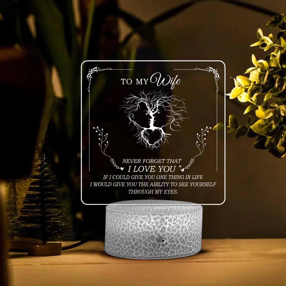 Personalized Valentine Gifts - Never Forget I Love You Ability to See Yourself Through My Eyes - Personalized 3D Led Light
