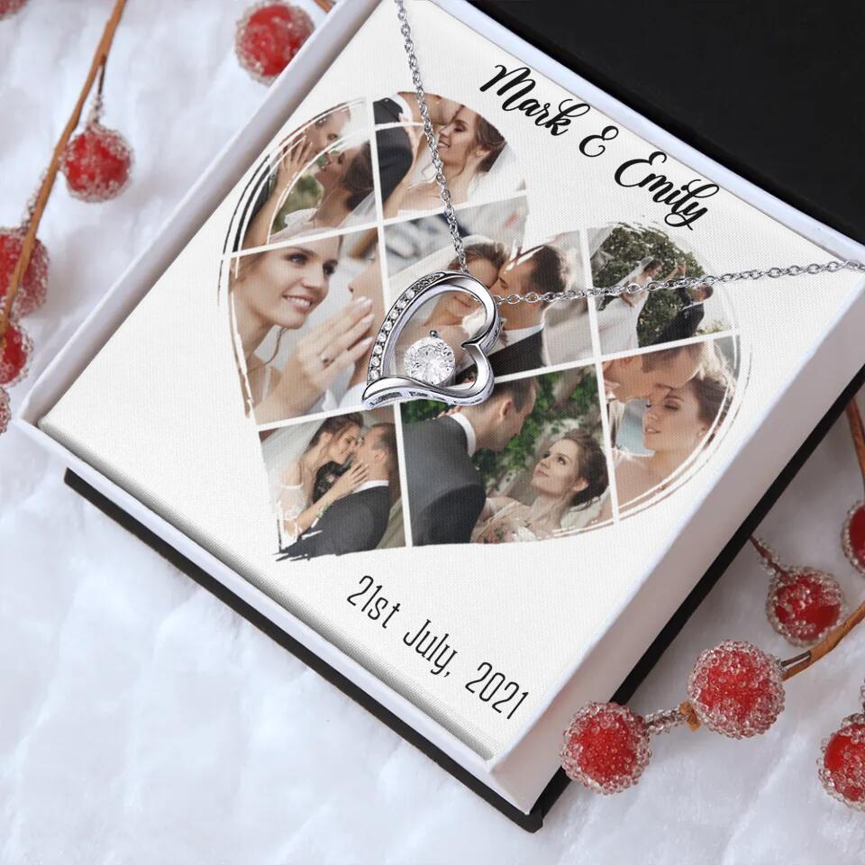Custom Photo Heart Shape Personalized Necklace Jewelry