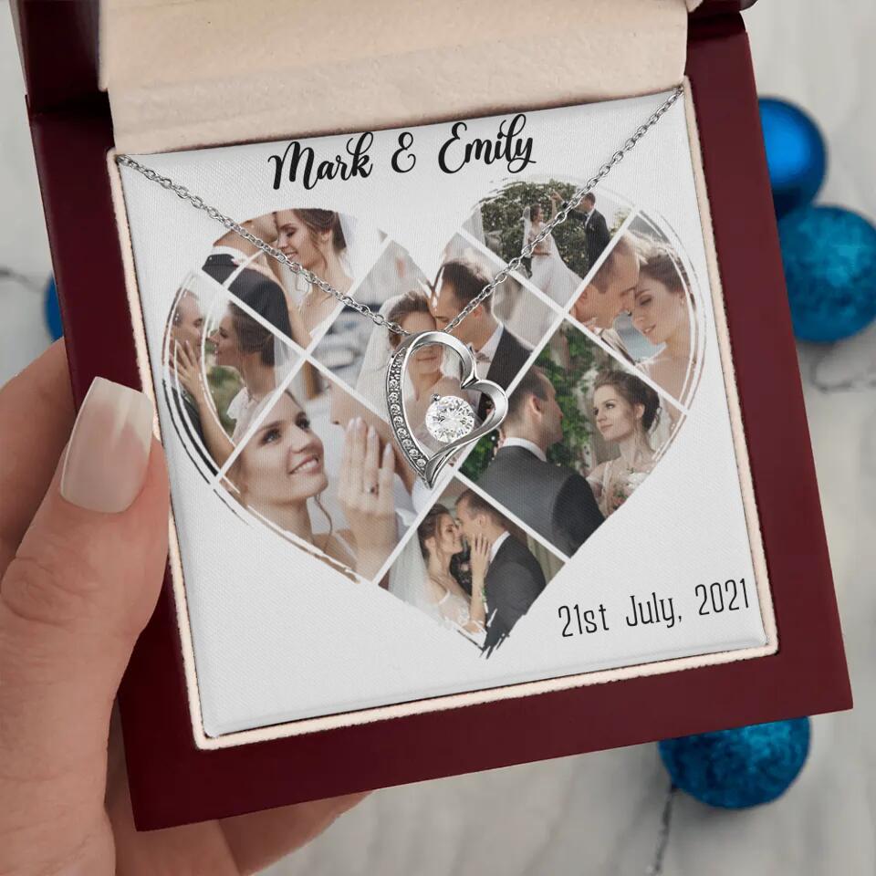 Custom Photo Heart Shape Personalized Necklace Jewelry