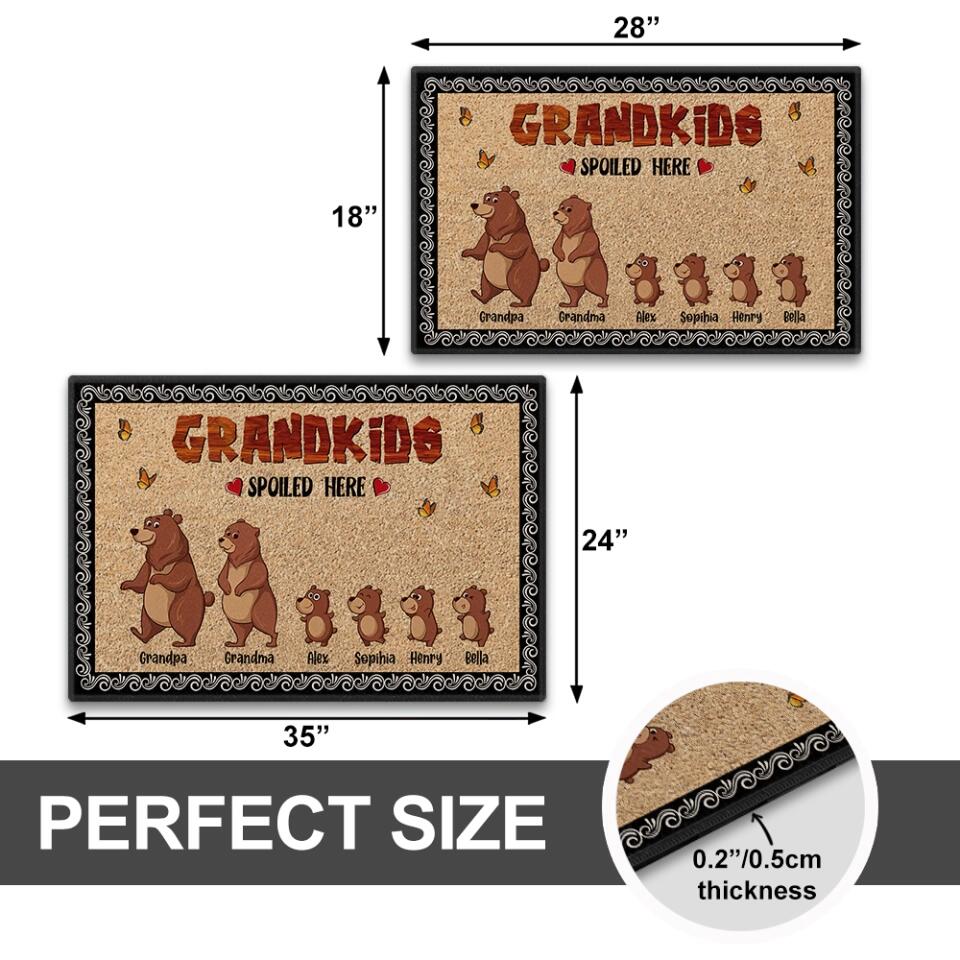 Grandkids Spoiled Here - Personalized Doormat - Custom Nicknames