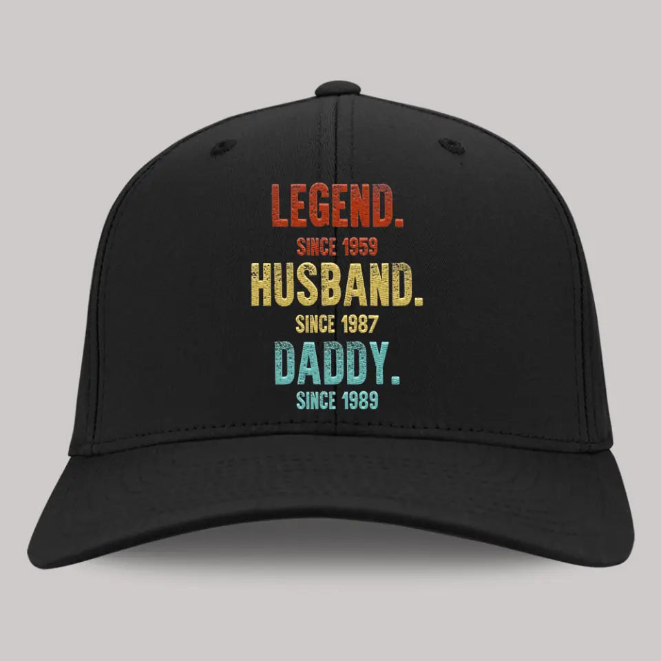 Legends Husbad Daddy Grandpa - Custom Year Personalized CP80 Embroidered Twill Cap - Best Gift For Dad Grandpa Husband Him - 301IHPLNCC087