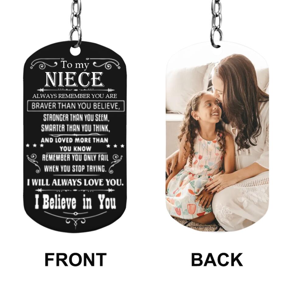 To My Niece/Nephew Personalized Metal Keychain