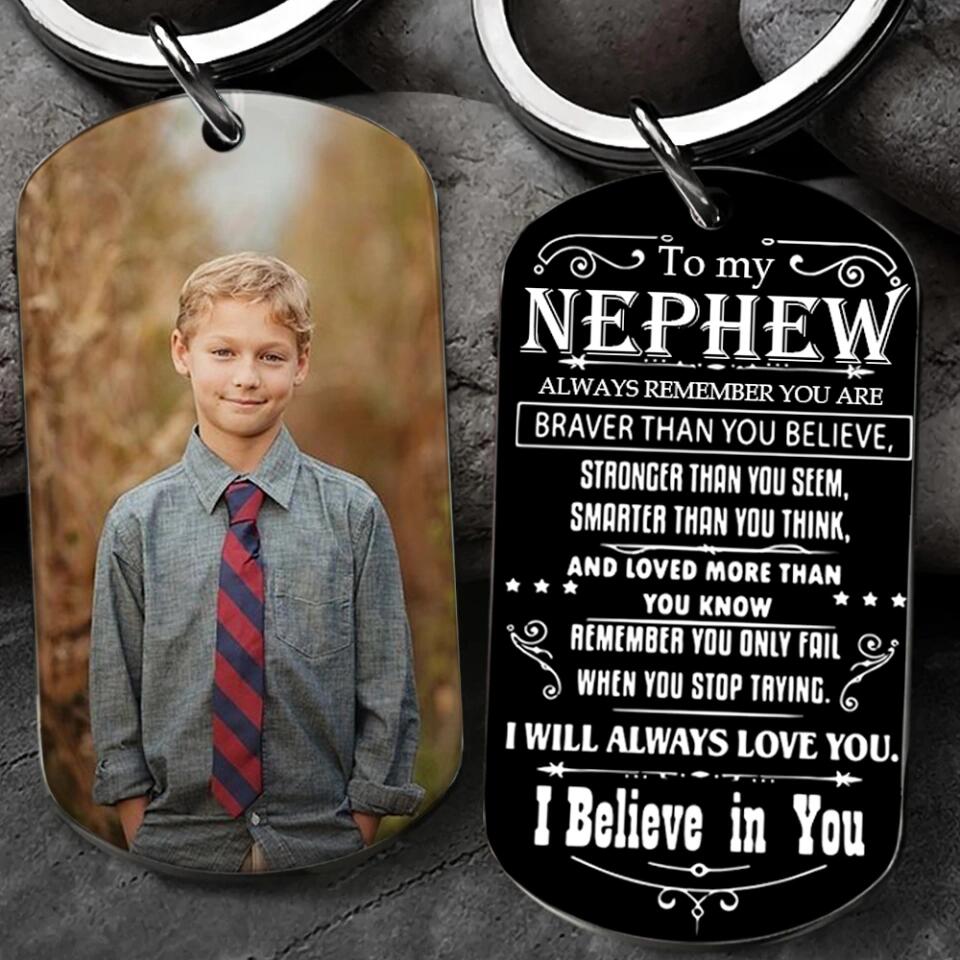 To My Niece/Nephew Personalized Metal Keychain