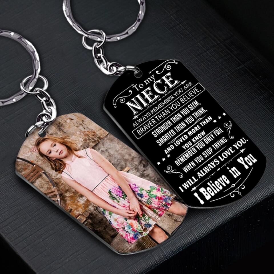 To My Niece/Nephew Personalized Metal Keychain