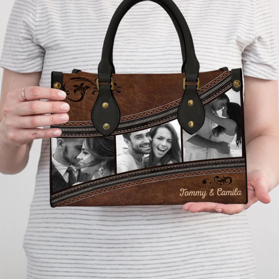 Personalized Valentine Gifts - Couple in Wedding/Special Day Anniversary - Personalized Leather Handbag - Gift for Her