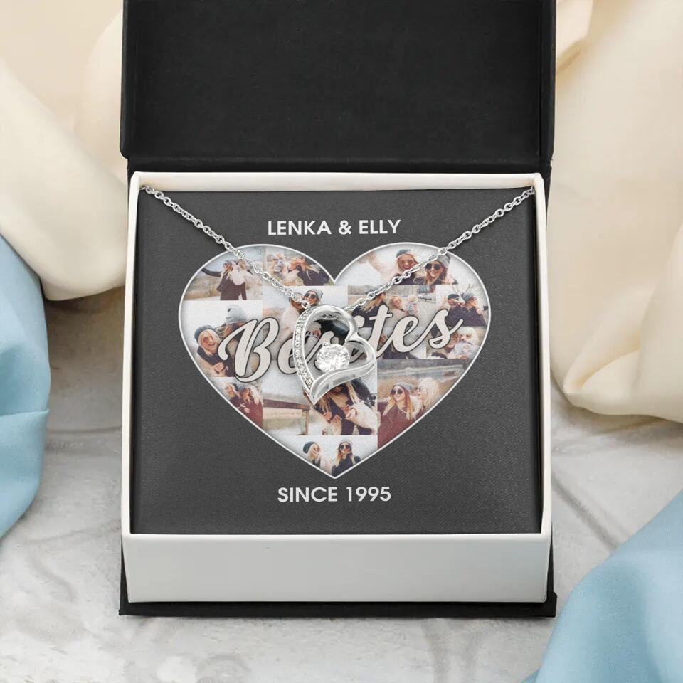 Besties Picture Collage Custom Necklace Friendship Anniversary Gift