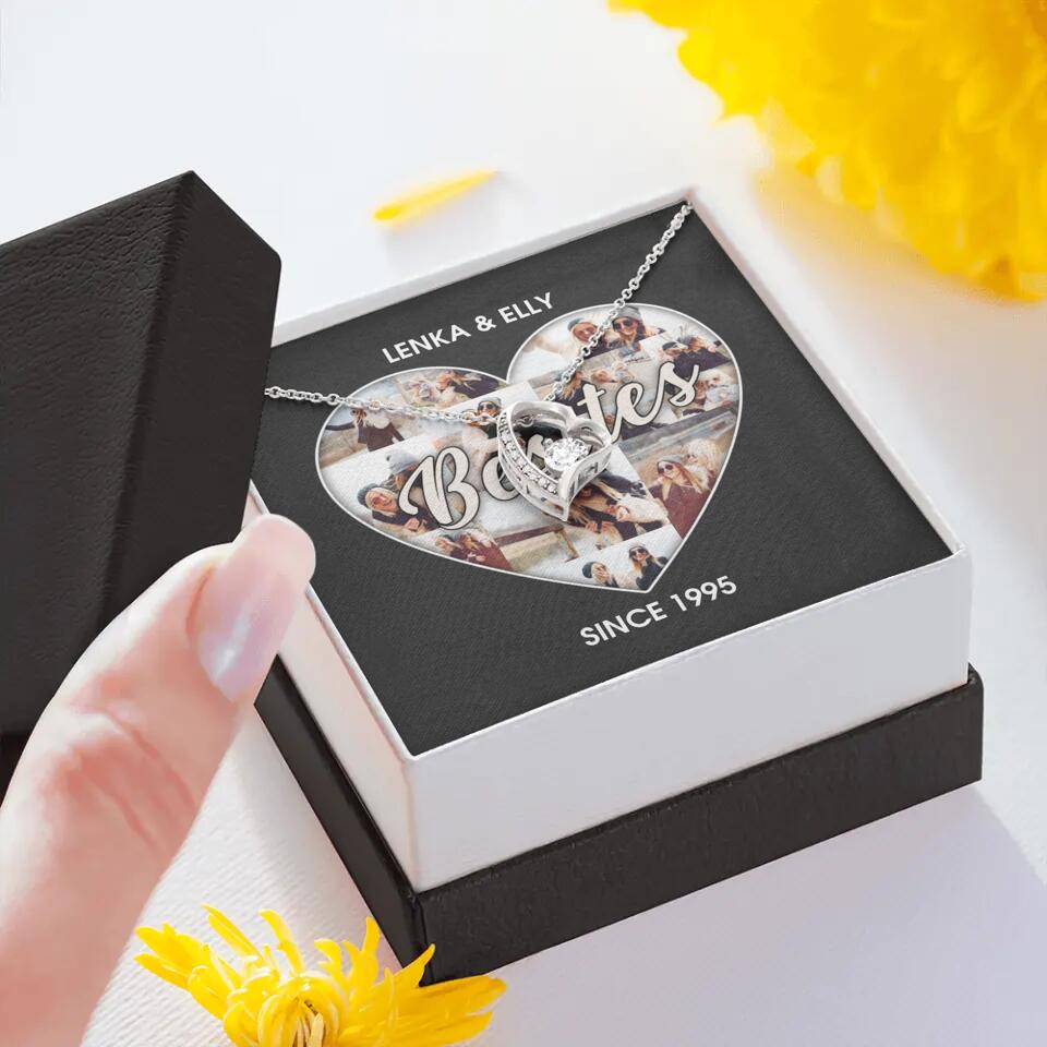 Besties Picture Collage Custom Necklace Friendship Anniversary Gift