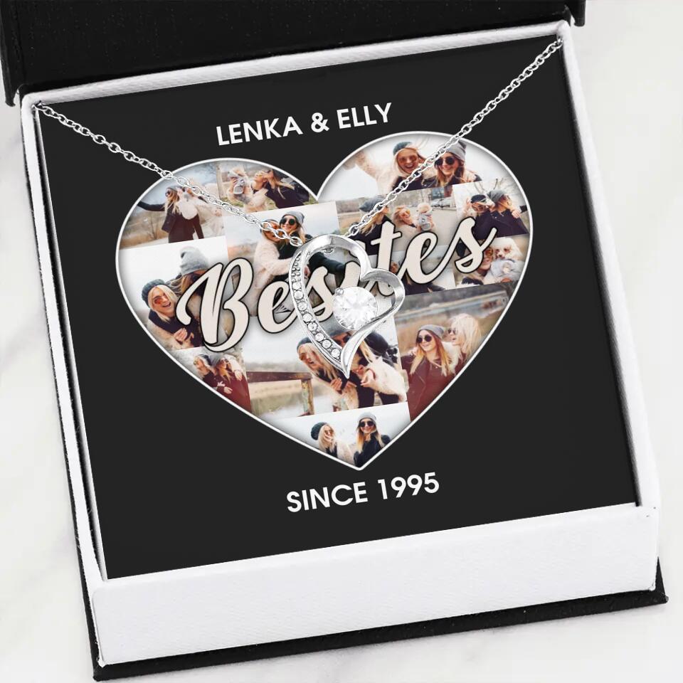 Besties Picture Collage Custom Necklace Friendship Anniversary Gift