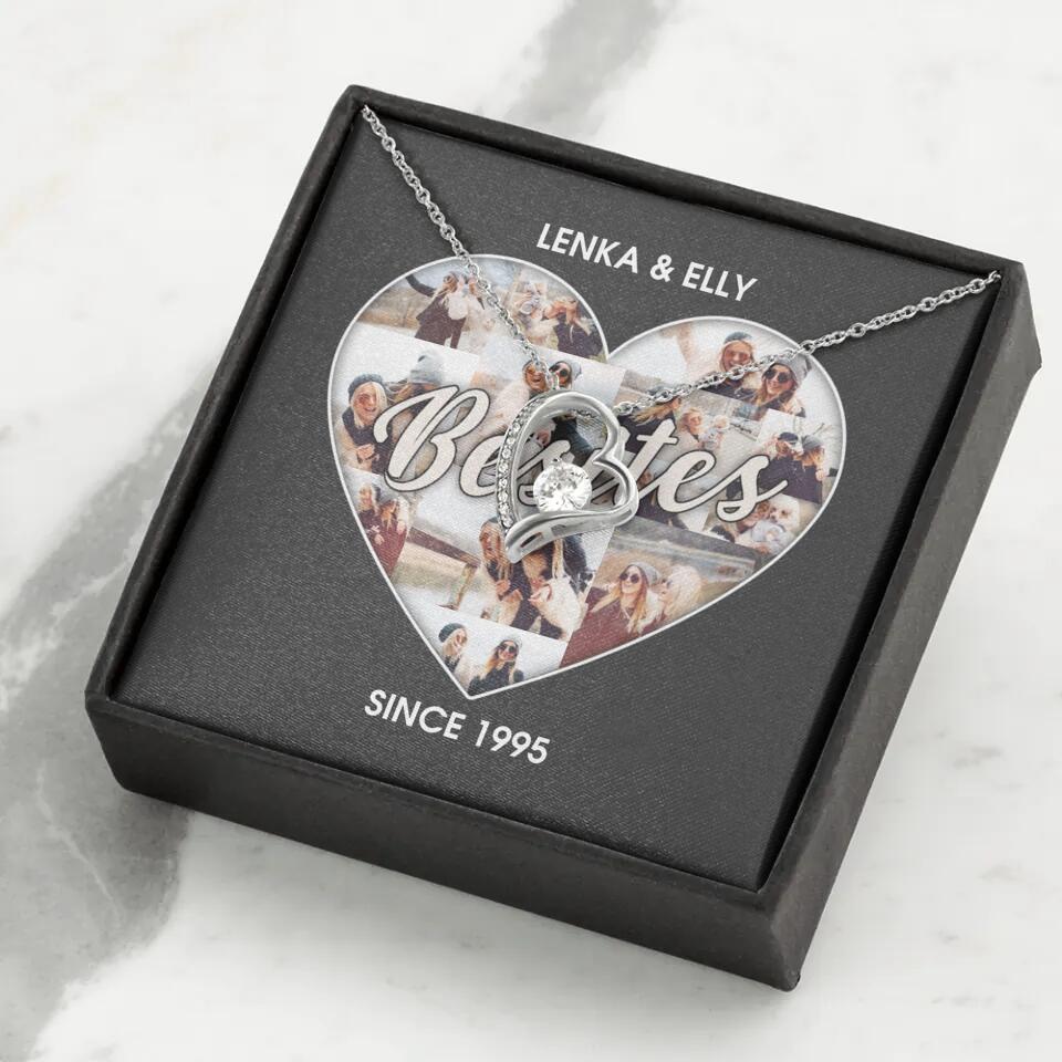 Besties Picture Collage Custom Necklace Friendship Anniversary Gift