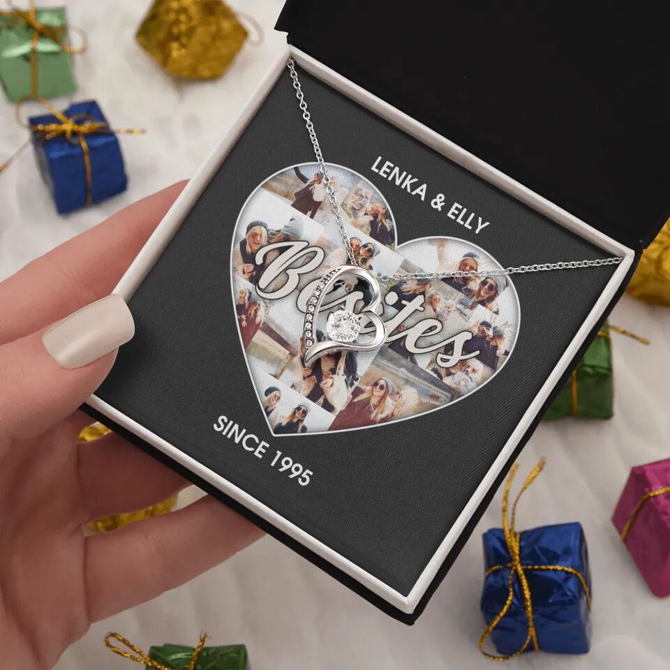 Besties Picture Collage Custom Necklace Friendship Anniversary Gift